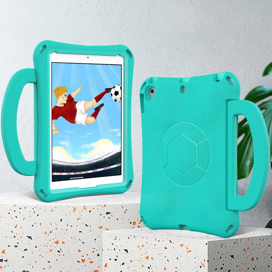 For iPad Air 3 10.5 2019 / Pro 10.5 Handle Football Shaped EVA Shockproof Tablet Case(Mint Green)
