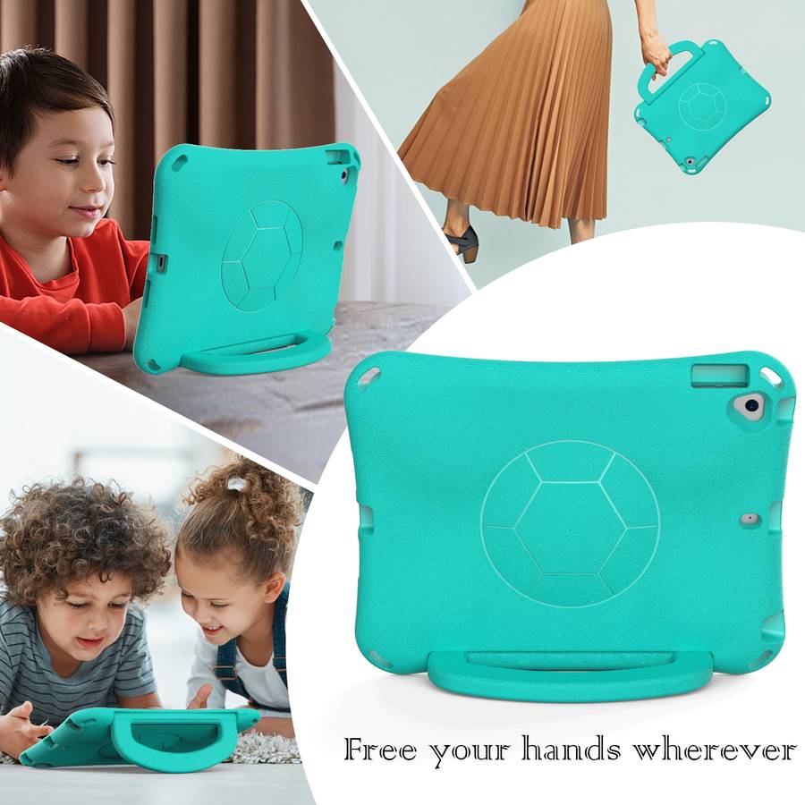 For iPad Air 3 10.5 2019 / Pro 10.5 Handle Football Shaped EVA Shockproof Tablet Case(Mint Green)