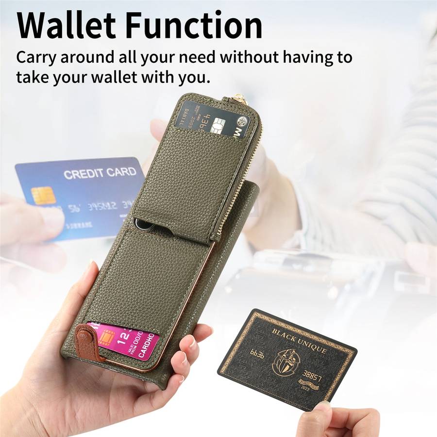 For Samsung Galaxy S24 Ultra 5G Litchi Leather Oil Edge Ring Zipper Wallet Back Phone Case(Gree