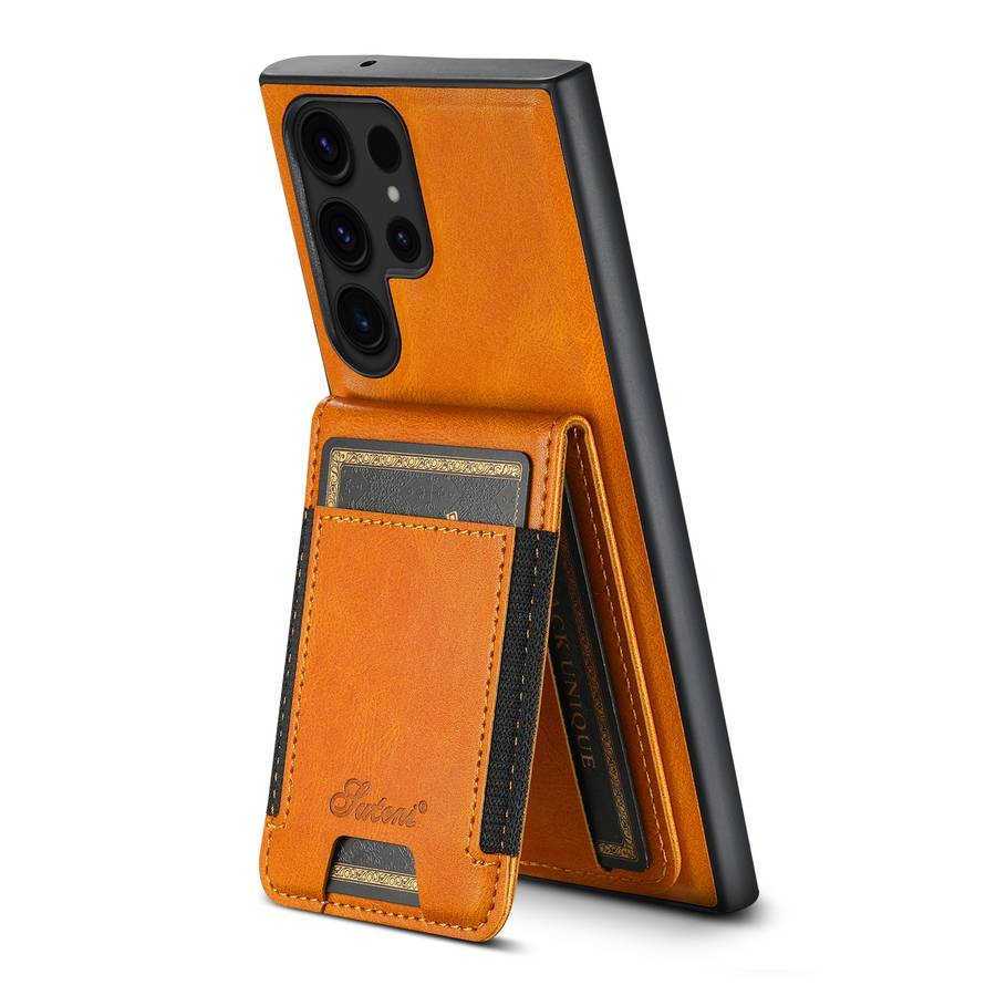 For Samsung Galaxy S24 Ultra 5G Suteni H17 Oil Eax Leather Detachable Wallet Phone Case(Khaki)