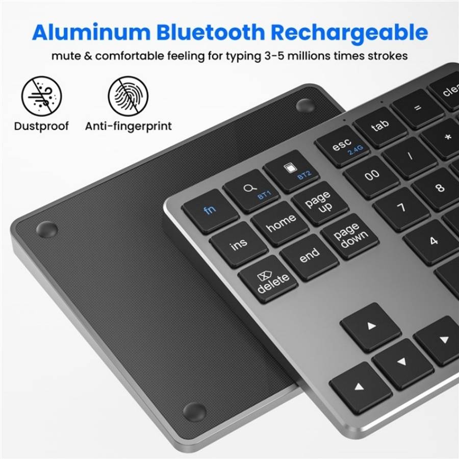 K-35 Computer Laptop Keyboard 35-Keys Tablet Accessories Bluetooth Keypad(Black Gray)