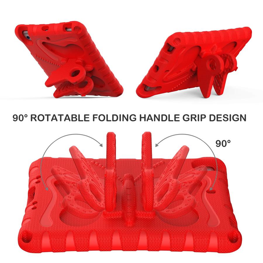 For iPad mini 1/2/3/4/5 Butterfly Bracket EVA Shockproof Tablet Case(Red)