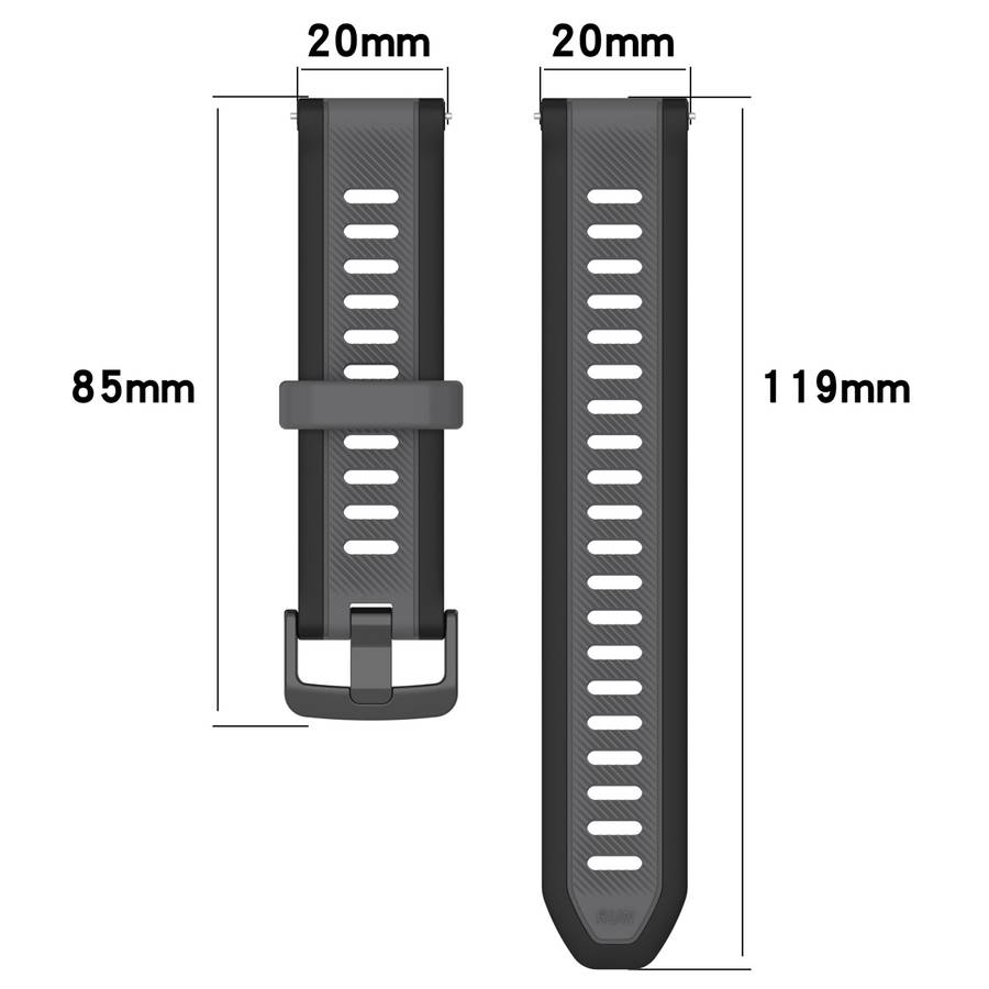 For Samsung Galaxy Watch Active 2 44mm 20mm Two Color Textured Silicone Watch Band(Orange+Black