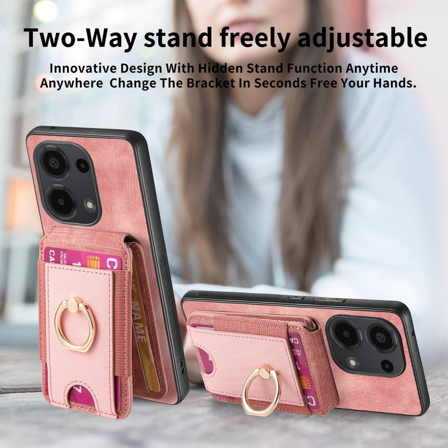 For Xiaomi Redmi K40 Retro Splitable Magnetic Stand Card Bag Leather Phone Case(Pink)