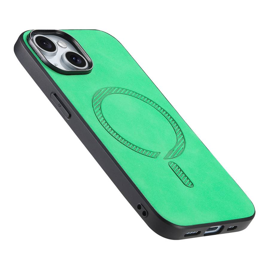 For iPhone 11 Pro Solid Color Retro Magsafe PU Back Cover Phone Case(Green)