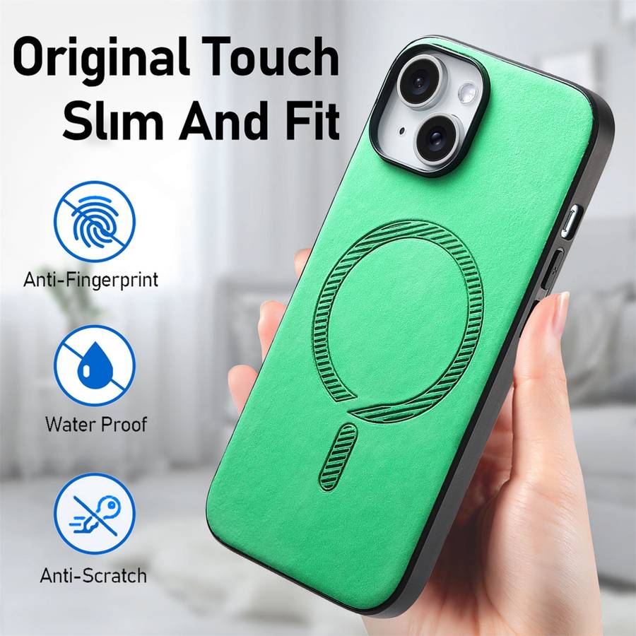 For iPhone 11 Pro Solid Color Retro Magsafe PU Back Cover Phone Case(Green)