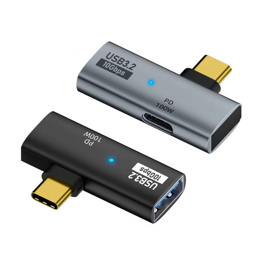 USB-C / Type-C Male to Type-C + USB3.2 Female 10Gbps Data OTG Converter PD 100W Chargi ... (Black)