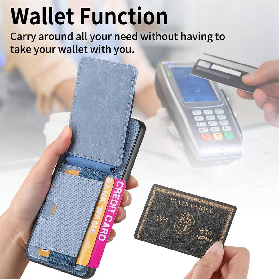 For Xiaomi Redmi Note 12 4G Carbon Fiber Vertical Flip Wallet Stand Phone Case(Blue)