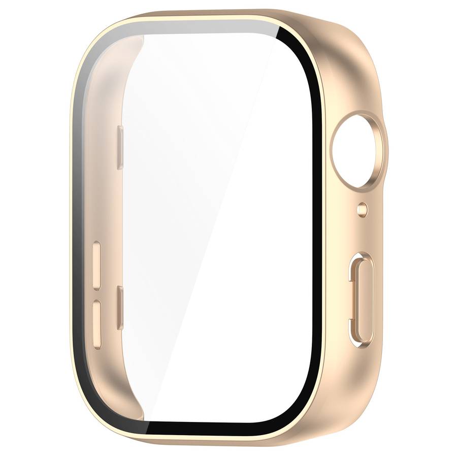 For Huawei Watch Fit 3 PC + Tempered Film Integrated Watch Protective Case(Matte Gold)