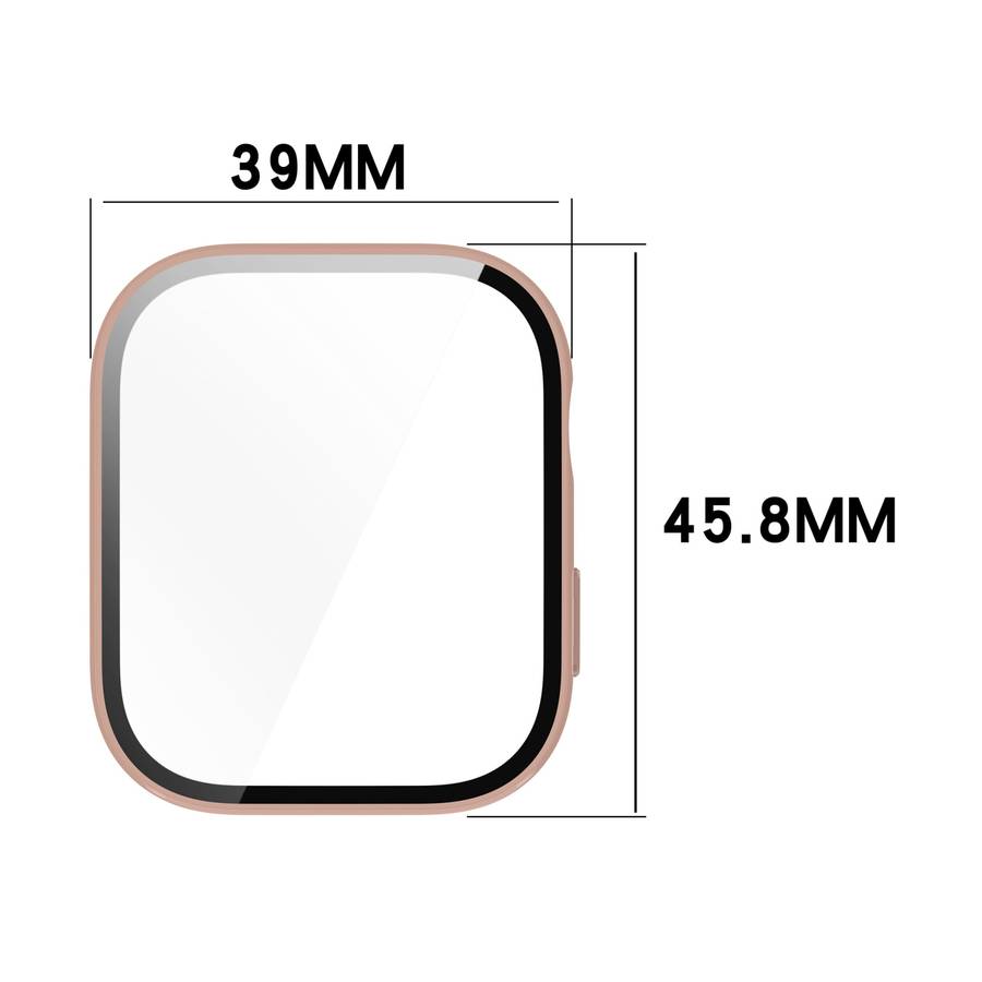 For Huawei Watch Fit 3 PC + Tempered Film Integrated Watch Protective Case(Matte Pink)