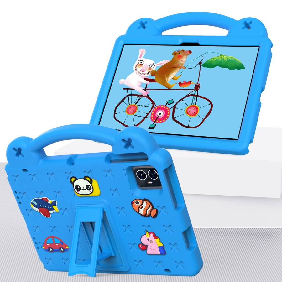 For Walmart ONN 10.1 Gen4 2024 Handle Kickstand Children EVA Shockproof Tablet Case(Sky Blue)