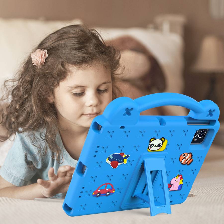 For Walmart ONN 10.1 Gen4 2024 Handle Kickstand Children EVA Shockproof Tablet Case(Sky Blue)