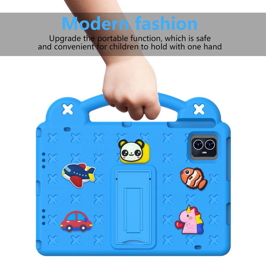 For Walmart ONN 10.1 Gen4 2024 Handle Kickstand Children EVA Shockproof Tablet Case(Sky Blue)