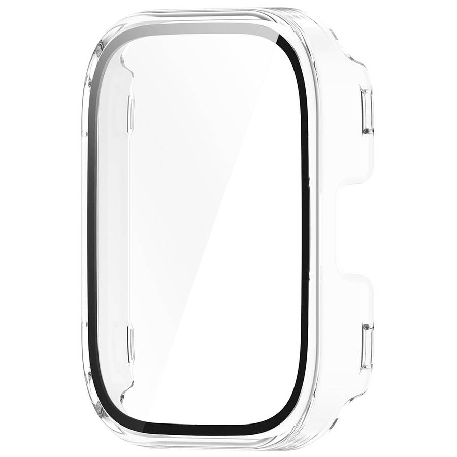 For Amazfit bip5 Unity PC + Tempered Glass Film Integrated Watch Protectiv ... (Transparent White)