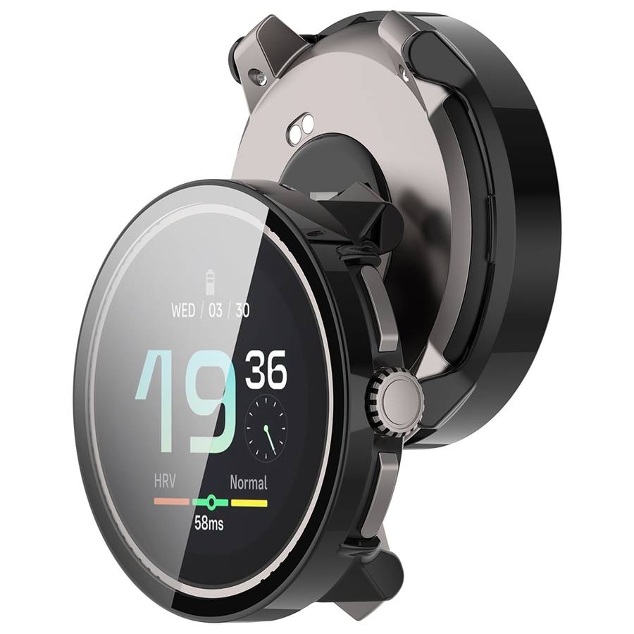 For Suunto Race PC + Tempered Glass Film Integrated Watch Protective Case(Black)