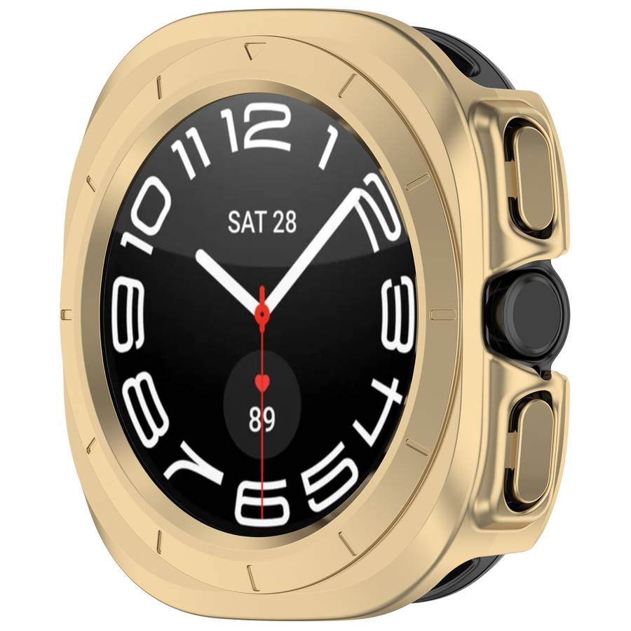 For Samsung Galaxy Watch Ultra 47mm / Ultra 2025 Half Coverage Hollowed PC Watch P ... (Champagne)