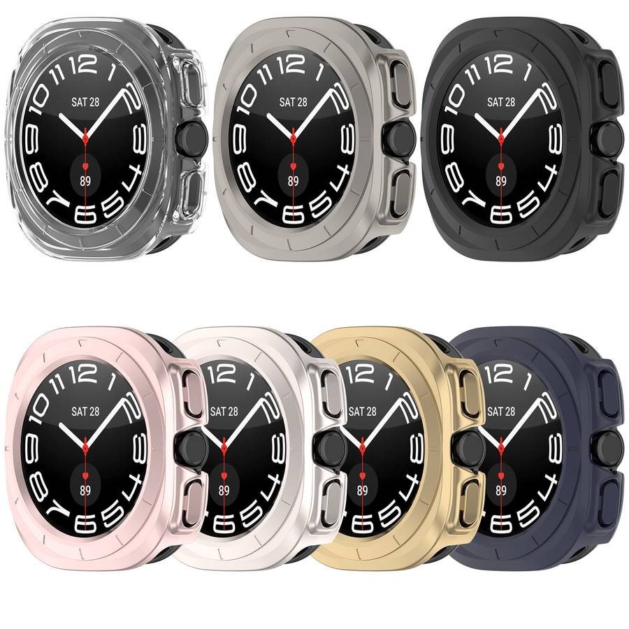 For Samsung Galaxy Watch Ultra 47mm / Ultra 2025 Half Coverage Hollowed PC Watch P ... (Champagne)