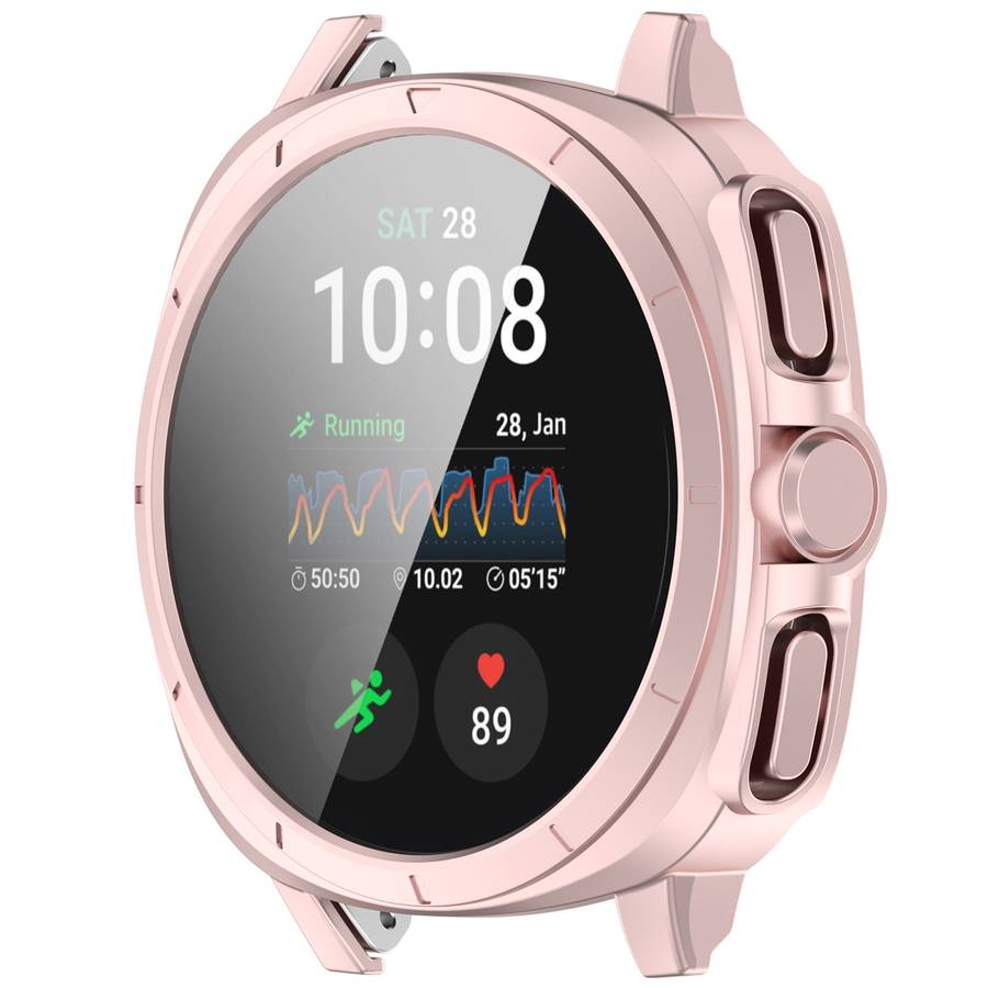 For Sansung Galaxy Watch 7 40mm PC + Tempered Film Integrated Watch Protective Case(Pink)