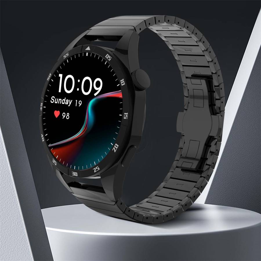 For Xiaomi Watch Color 22mm One Bead Paint Butterfly Buckle Alloy Watch Band(Titanium Color)