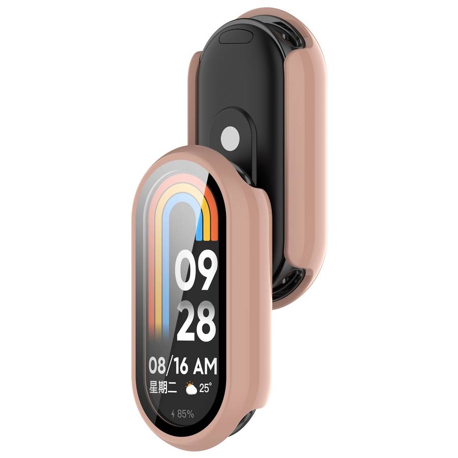 For Xiaomi Smart Band 9 NFC PC + Tempered Film Integrated Smooth Surface Watch P ... (Sakura Pink)