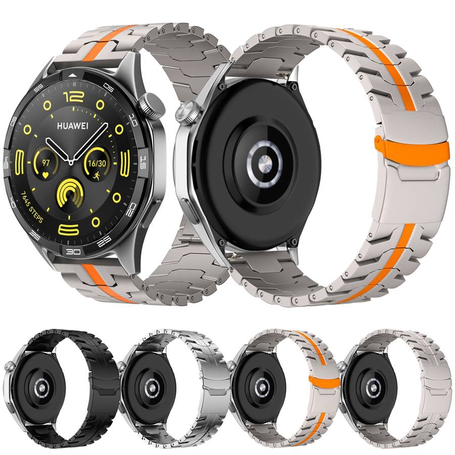For Huawei Watch 4 / 4 Pro 22mm Double Lock Buckle Turtle Titanium Steel Watch Band(Titanium Oa