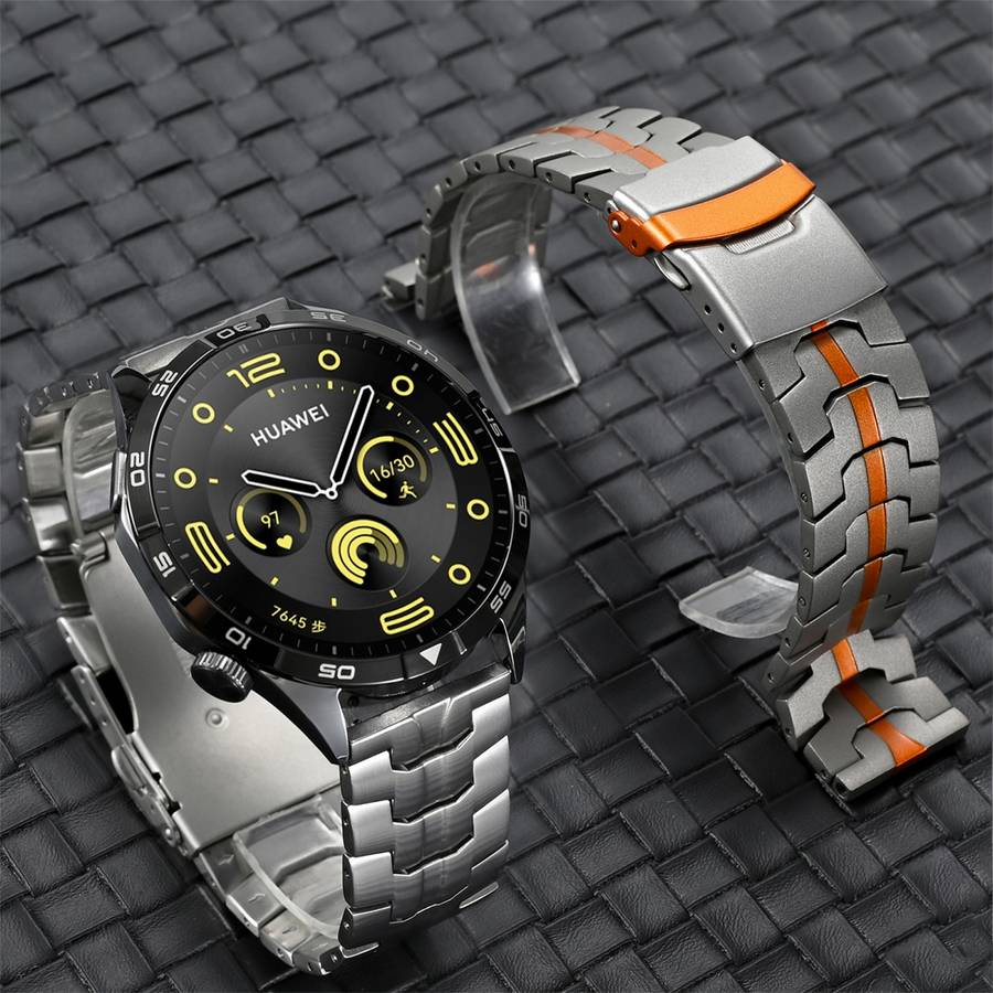 For Huawei Watch 4 / 4 Pro 22mm Double Lock Buckle Turtle Titanium Steel Watch Band(Titanium Oa