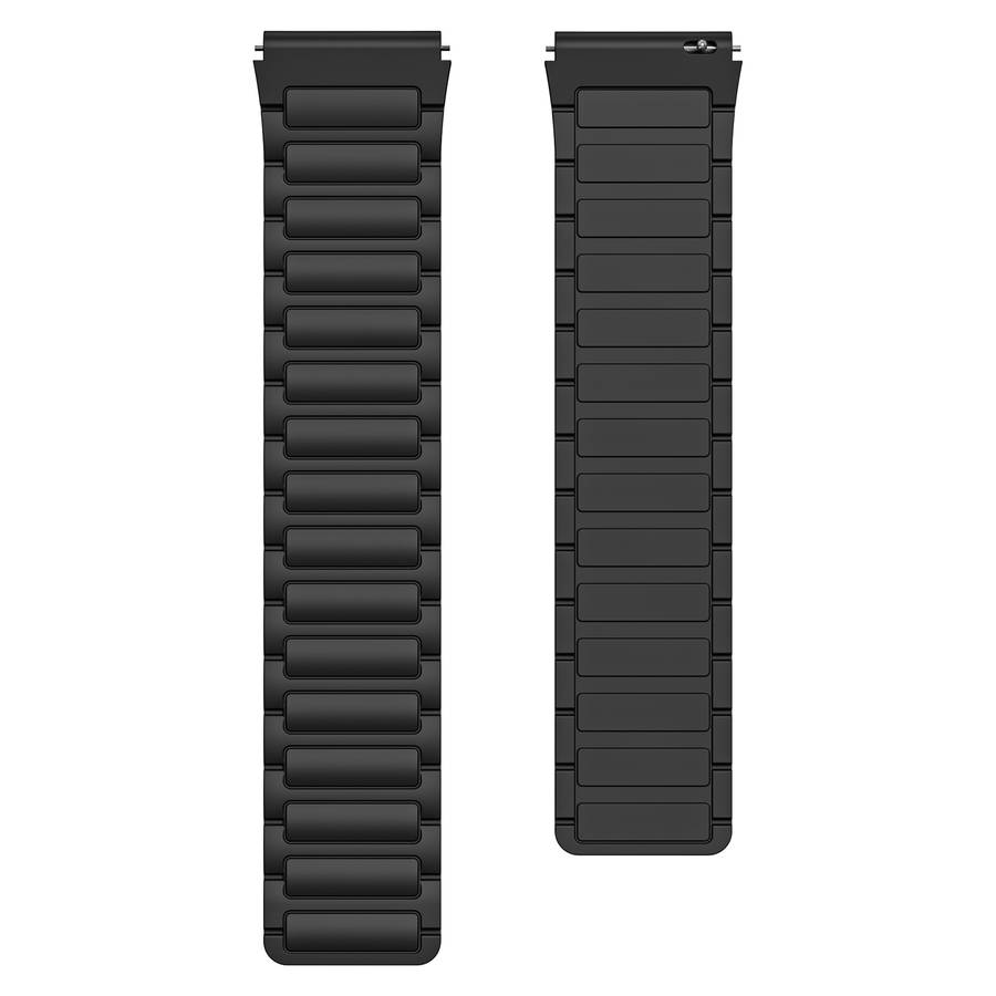 For Ticwatch Pro 3 Lite 22mm I-shaped Magnetic Silicone Watch Band(Black)