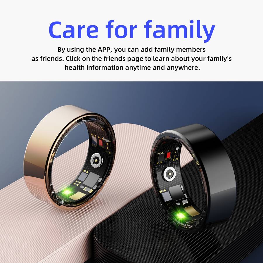 R11M SIZE 7 Smart Ring, Support Heart Rate / Blood Oxygen / Sleep / Multiple Sports Modes(Black