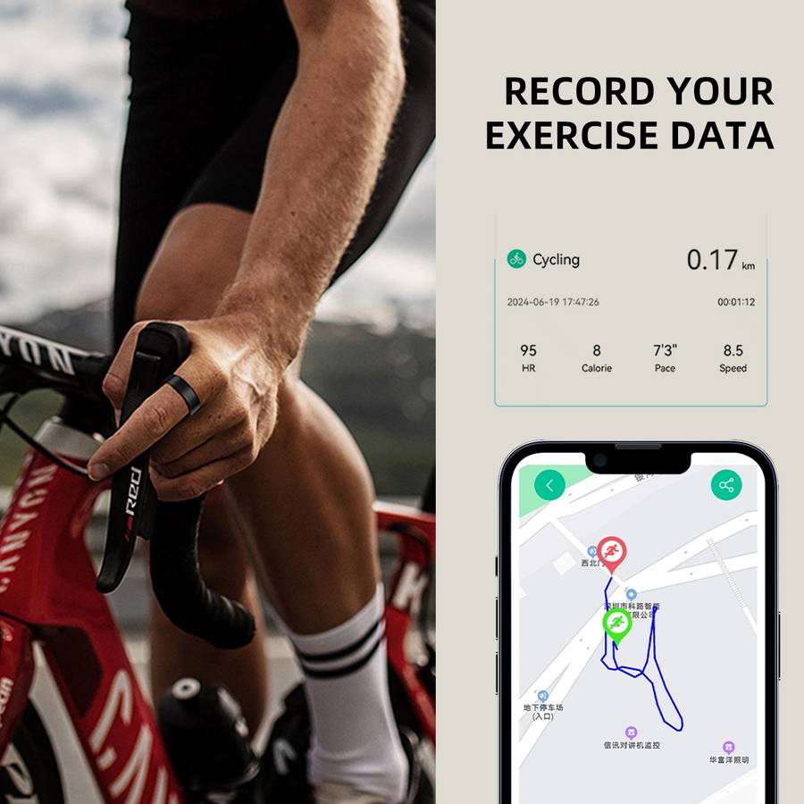 R11M SIZE 7 Smart Ring, Support Heart Rate / Blood Oxygen / Sleep / Multiple Sports Modes(Black
