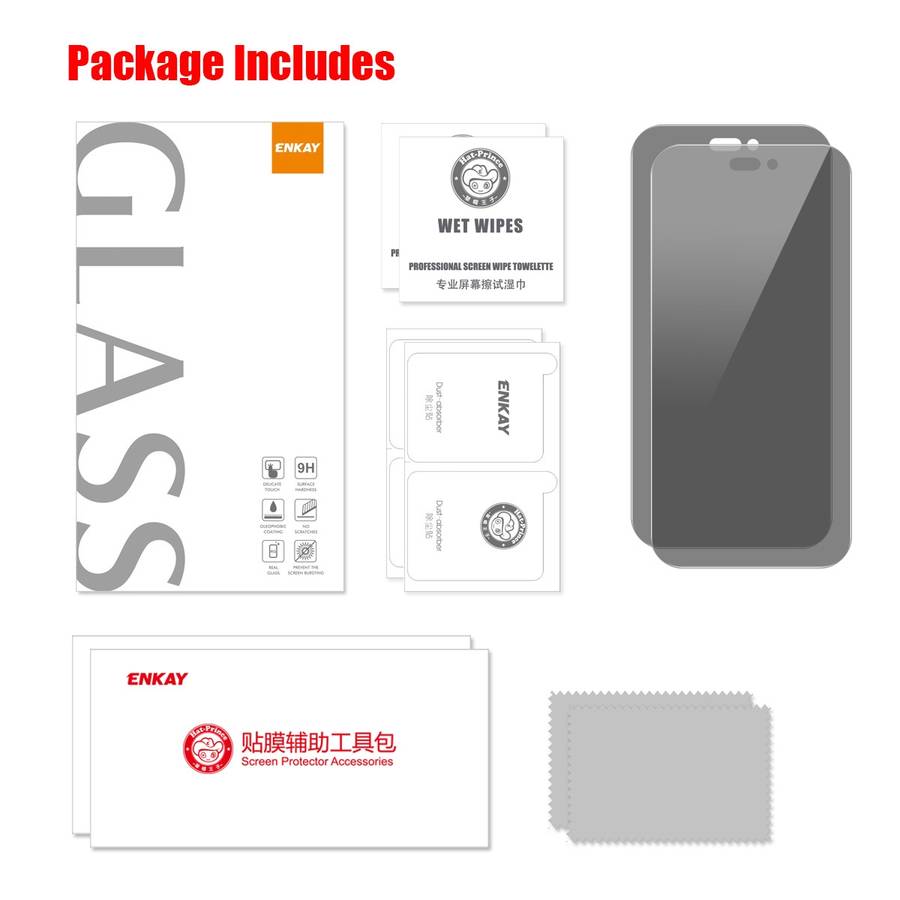 For iPhone 15 Pro 2pcs ENKAY Hat-Prince 28 Degree Anti-peeping Privacy Tempered Glass Film