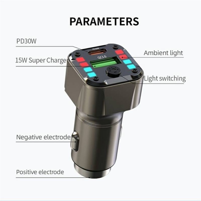 K24 Dual Ports Car Charging Adapter Car Charger PD 30W QC 3.0 Super Charger
