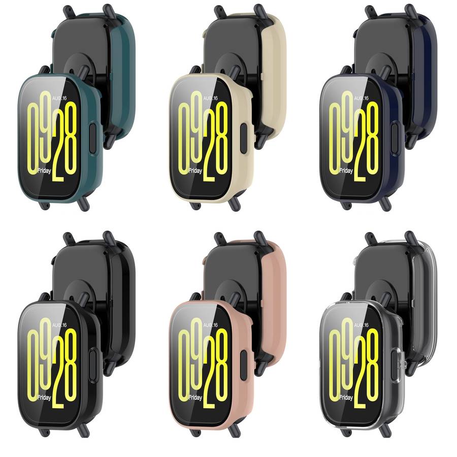 For Redmi Watch 5 Active Tempered Film Integrated PC Watch Protective Case(Ivory White)