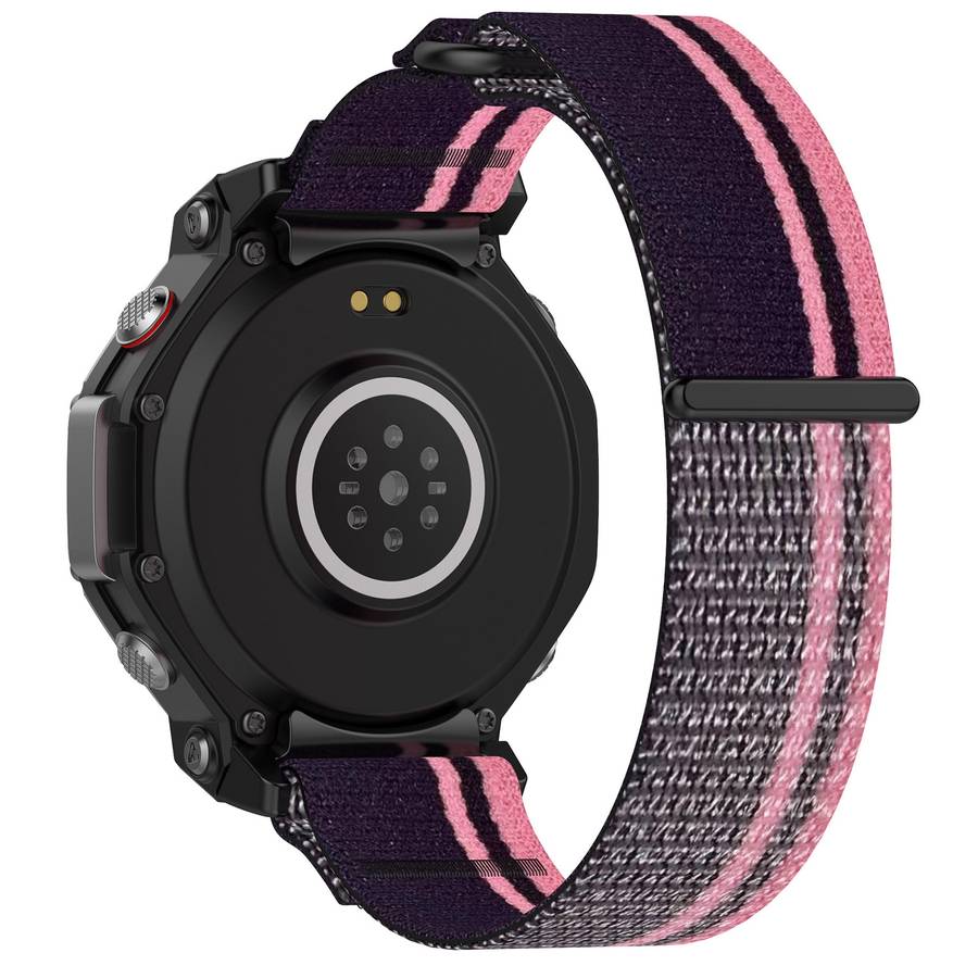 For Amazfit T-Rex 3 Two Tone Nylon Hook and Loop Fastener Watch Band(Orange Beige)