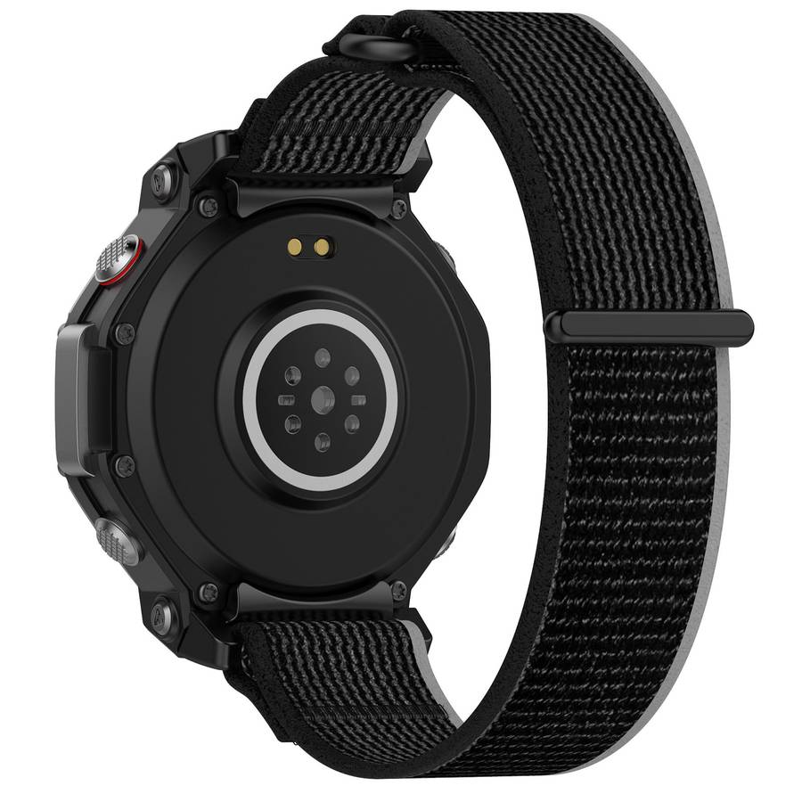 For Amazfit T-Rex 3 Two Tone Nylon Hook and Loop Fastener Watch Band(Orange Beige)