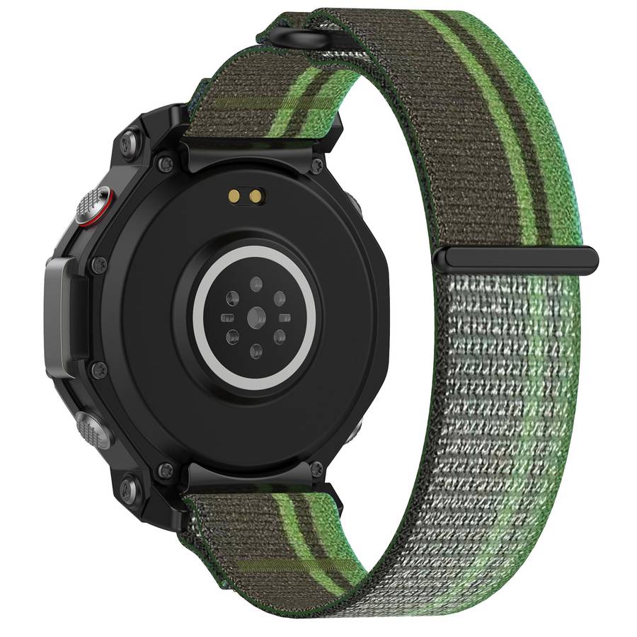 For Amazfit T-Rex 3 Two Tone Nylon Hook and Loop Fastener Watch Band(Orange Beige)