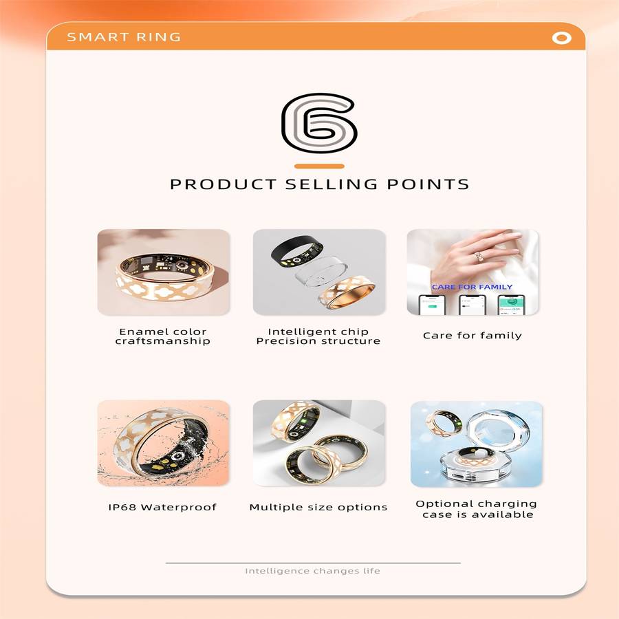 R10M SIZE 7 Smart Ring, Support Heart Rate / Blood Oxygen / Sleep Monitoring / Multiple Sports Modes