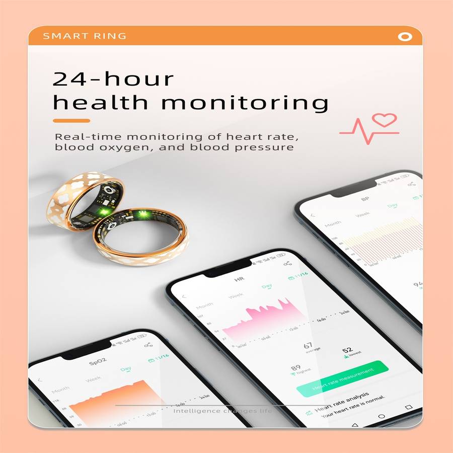 R10M SIZE 7 Smart Ring, Support Heart Rate / Blood Oxygen / Sleep Monitoring / Multiple Sports Modes