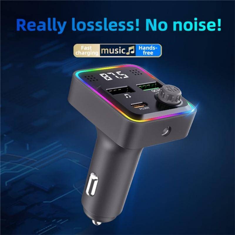 C71 3-in-1 PD 30W Cigarette Lighter Charger Adapter FM Transmitter Bluetooth Car Charger
