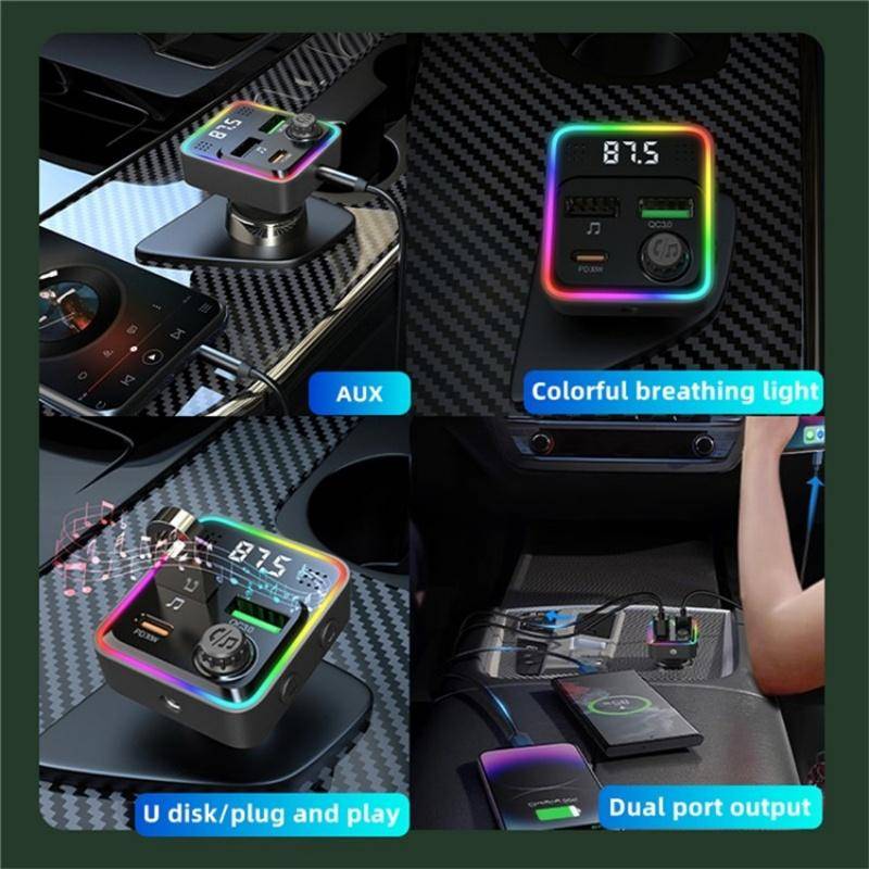 C71 3-in-1 PD 30W Cigarette Lighter Charger Adapter FM Transmitter Bluetooth Car Charger