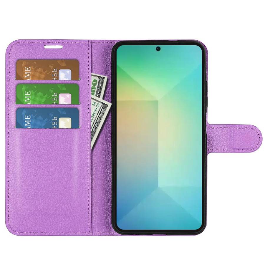 For Samsung Galaxy S25 5G Litchi Texture Horizontal Flip Leather Phone Case with Holder(Purple)