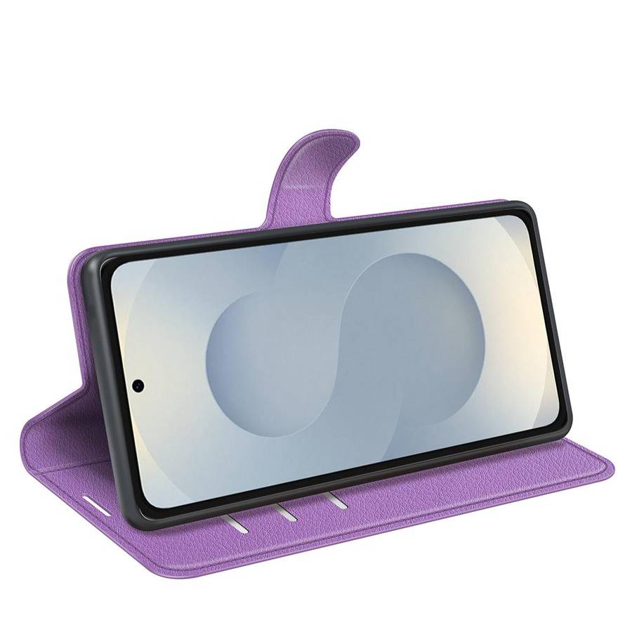 For Samsung Galaxy S25 Edge 5G Litchi Texture Horizontal Flip Leather Phone Case with ... (Purple)