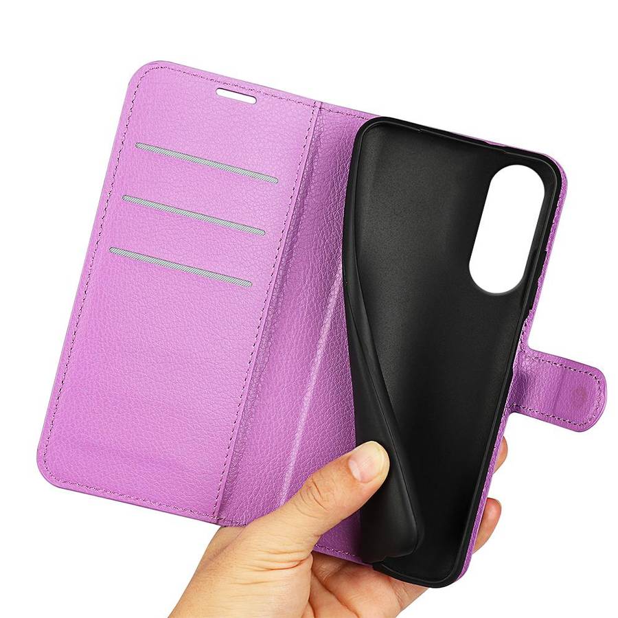 For Samsung Galaxy S25 Edge 5G Litchi Texture Horizontal Flip Leather Phone Case with ... (Purple)