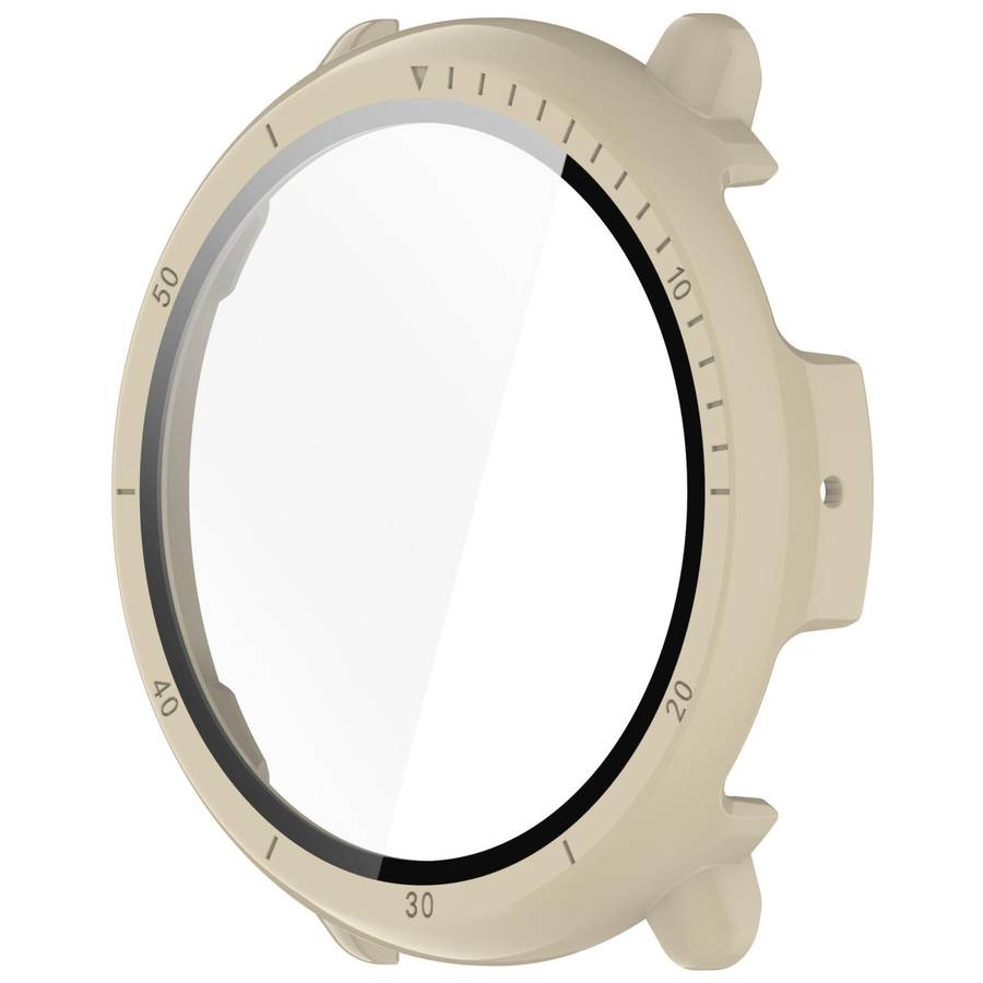 For Amazfit Active 2 A2437 Tempered Film Integrated PC Watch Protective Case(Ivory White)