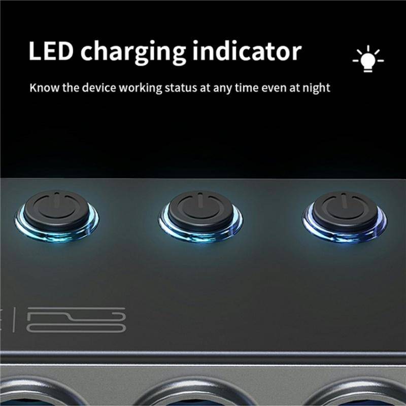 GC06 Voltage Display Cigarette Lighter Adapter Car Charger High Power Fast Charging