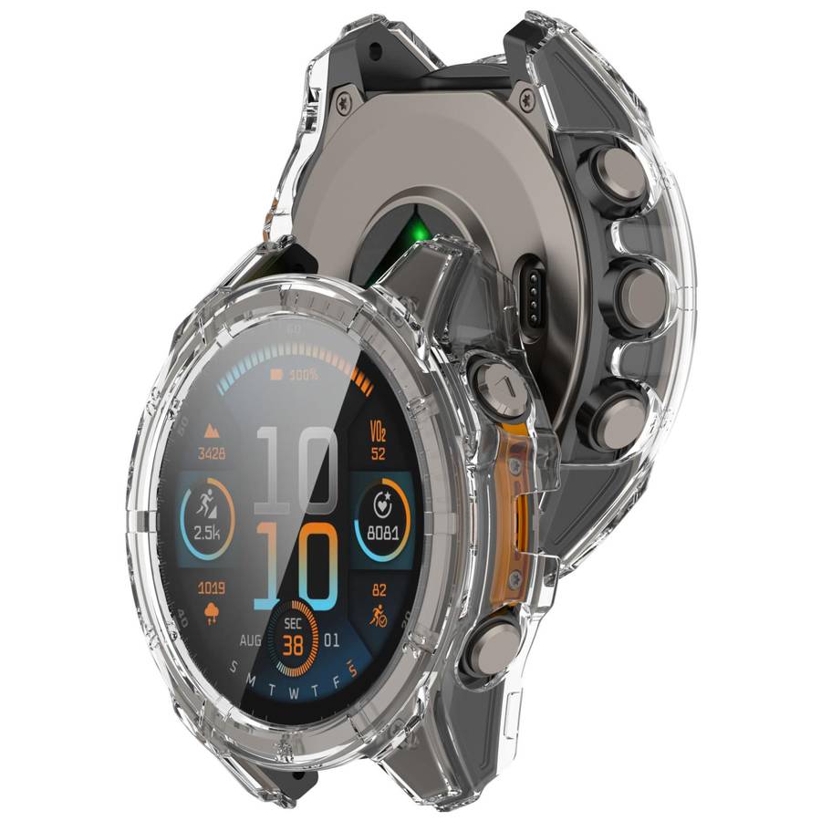 For Garmin Tactix 8 Solar 51mm Tempered Film Integrated PC Watch Protective Case(Transparent)