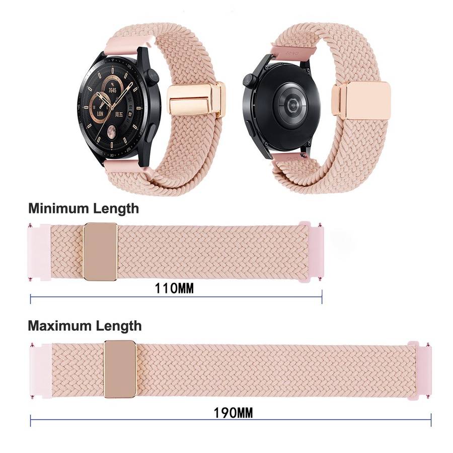 20mm Magnetic Buckle Nylon Braided Watch Band(Starlight Color)
