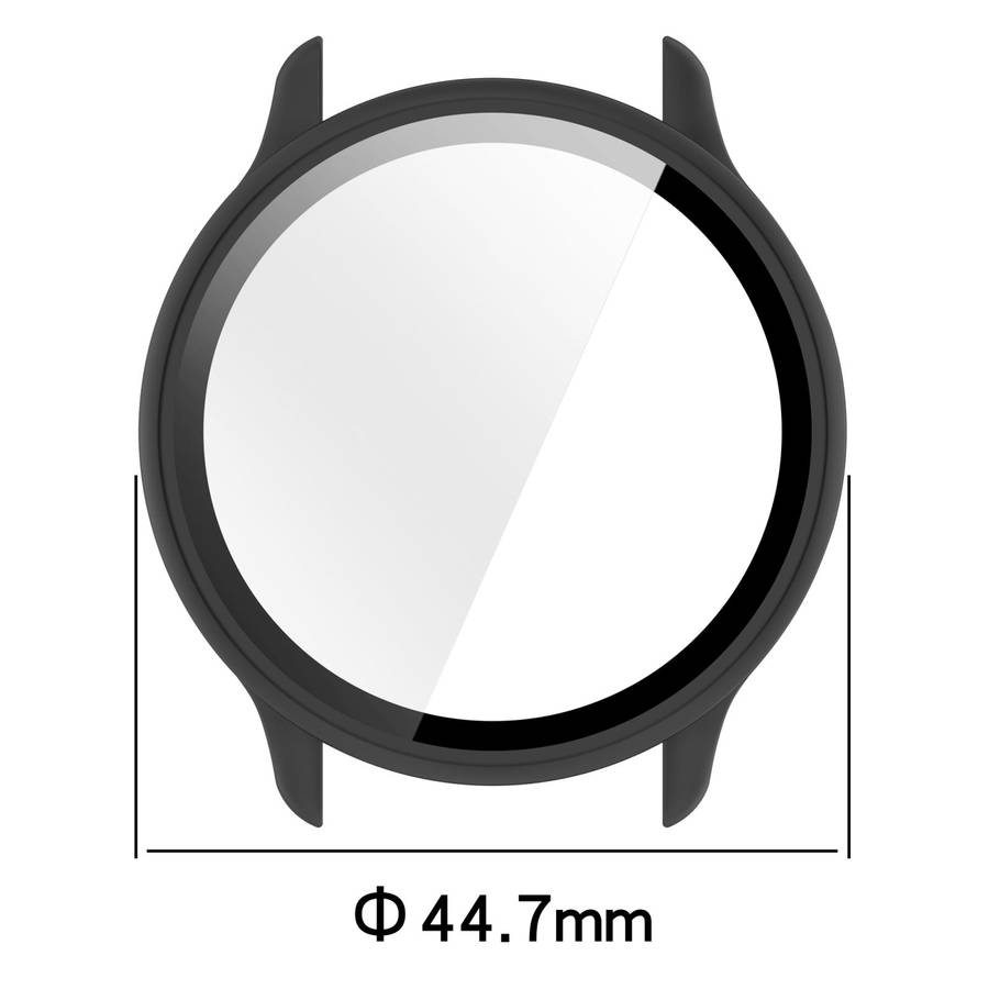 For Garmin Vivoactive 6 Tempered Film Integrated PC Watch Protective Case(Black)