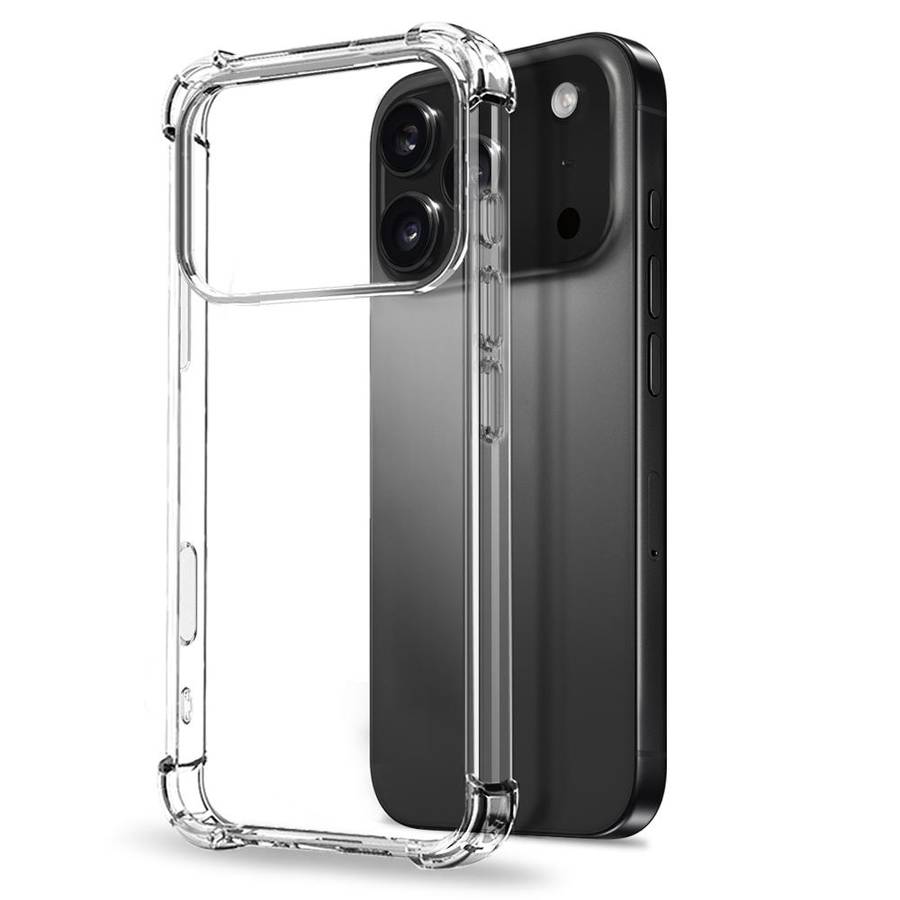 For iPhone 17 Pro NORTHJO 3 in 1 TPU Airbag Shockproof Phone Case with Screen Protecto ... (Clear)