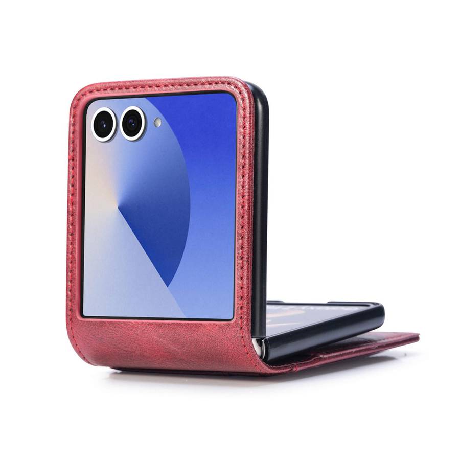 For Samsung Galaxy Z Flip7 5G Vertical Flip Card Slot Leather Phone Case(Red)