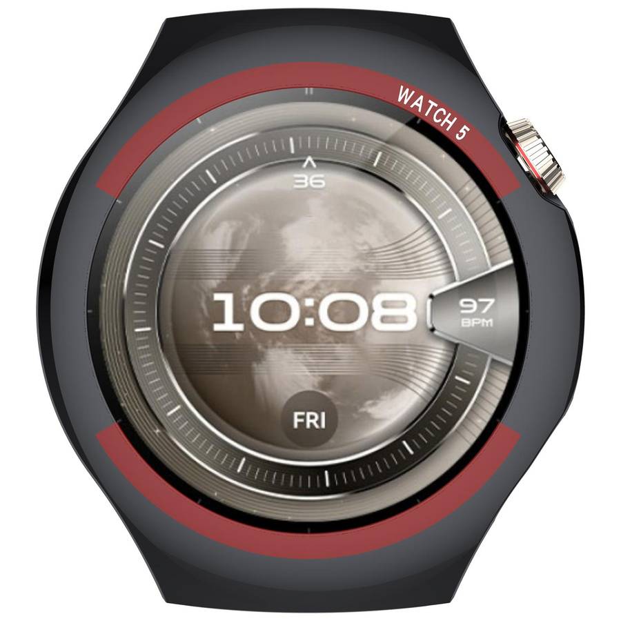 For Huawei Watch 5 46mm Change to Space Edition Hollow PC Watch Protective Case(Black)